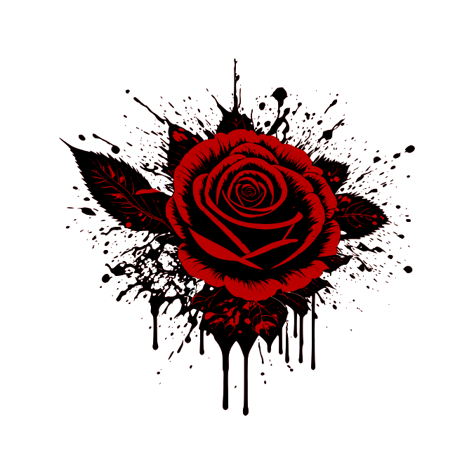 T-Shirt - Bloody Rose - Oversized Fit - Minimal