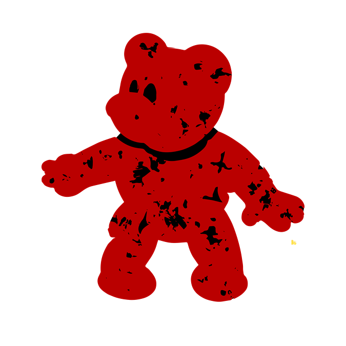 T-Shirt - Bloody Bear (Red) - Oversized Fit
