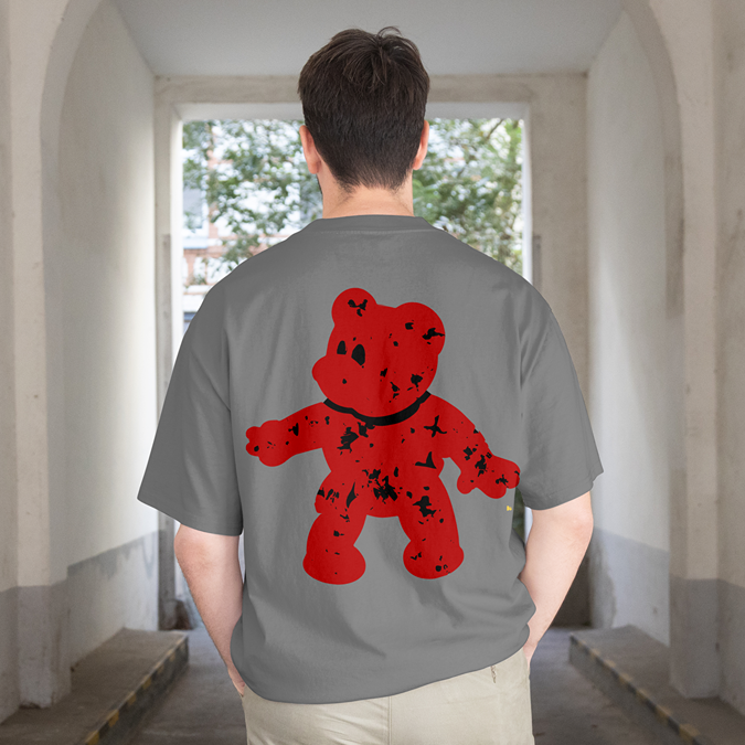 T-Shirt - Bloody Bear (Red) - Oversized Fit