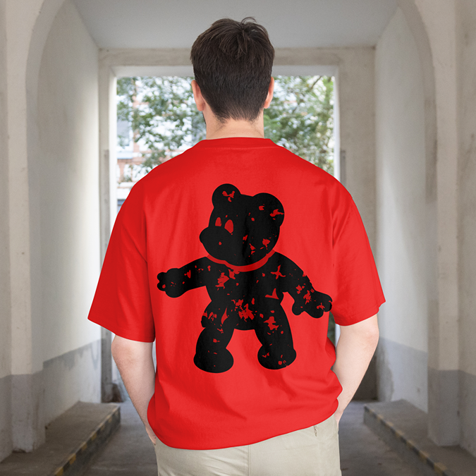 T-Shirt - Bloody Bear (Red) - Oversized Fit