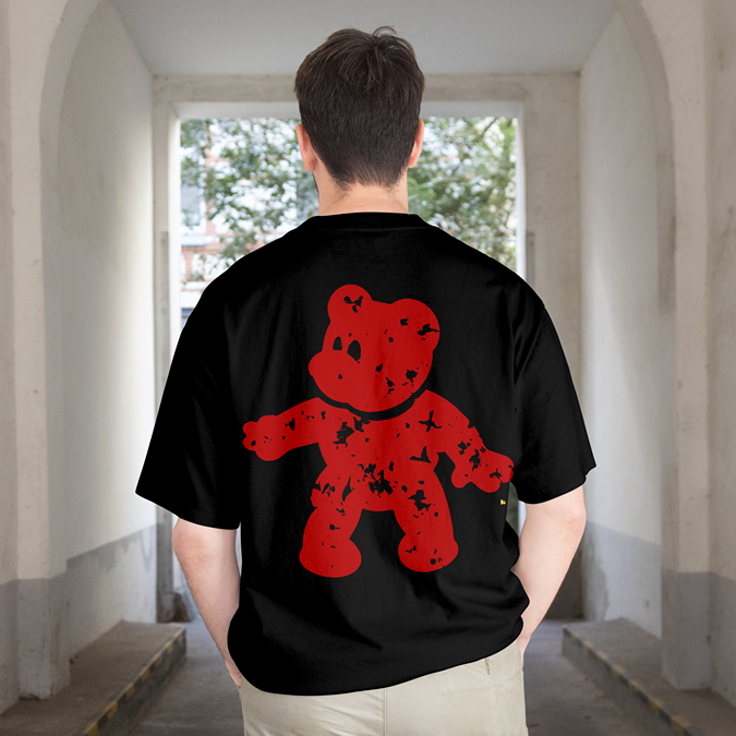 T-Shirt - Bloody Bear (Red) - Oversized Fit