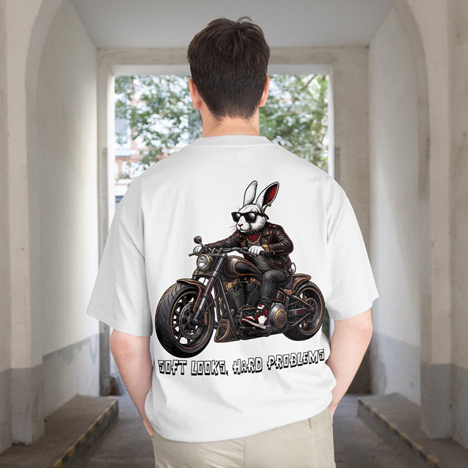 T-Shirt - Mr. Rab-Hit On Bike - Oversized Fit