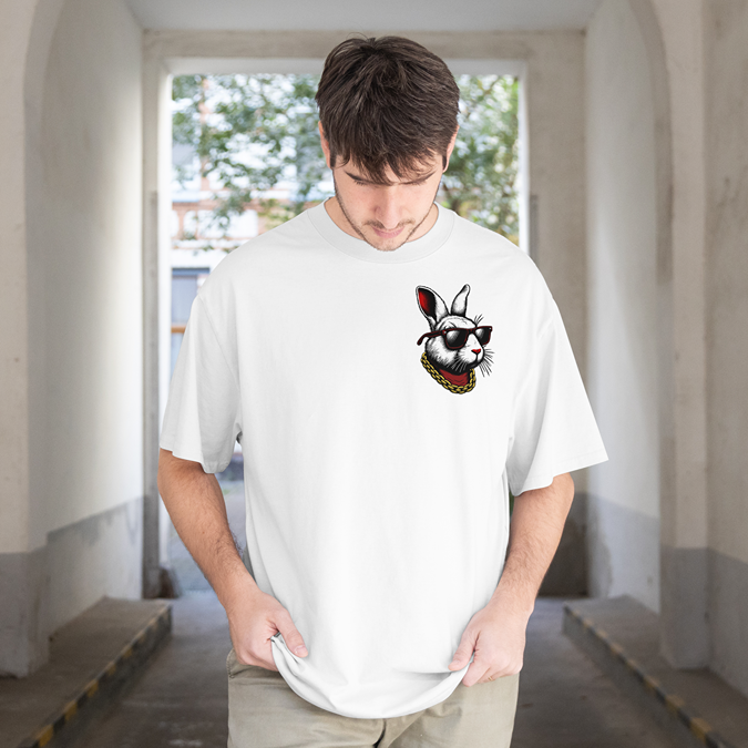 T-Shirt - Mr. Rab-Hit On Bike - Oversized Fit