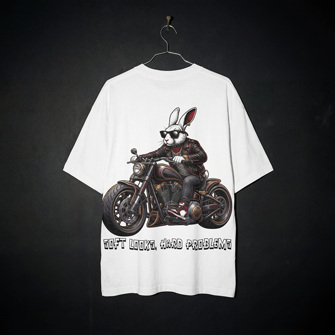 T-Shirt - Mr. Rab-Hit On Bike - Oversized Fit