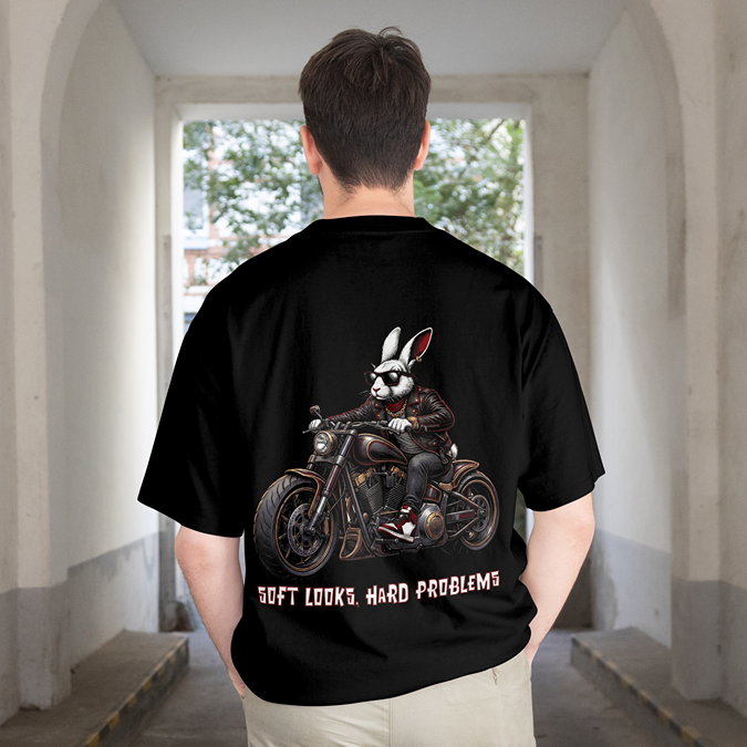 T-Shirt - Mr. Rab-Hit On Bike - Oversized Fit