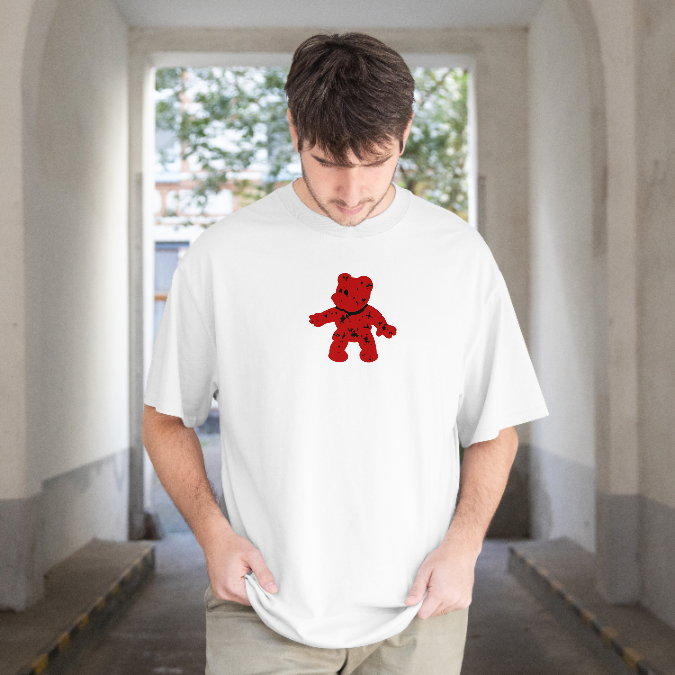 T-Shirt - Bloody Bear (Red) - Oversized Fit