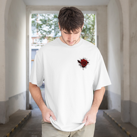 T-Shirt - Bloody Rose - Oversized Fit - Minimal