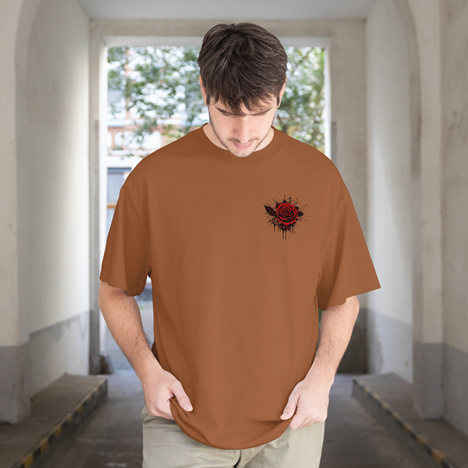 T-Shirt - Bloody Rose - Oversized Fit - Minimal