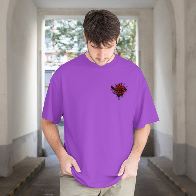 T-Shirt - Bloody Rose - Oversized Fit - Minimal