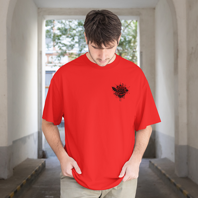T-Shirt - Bloody Rose - Oversized Fit - Minimal