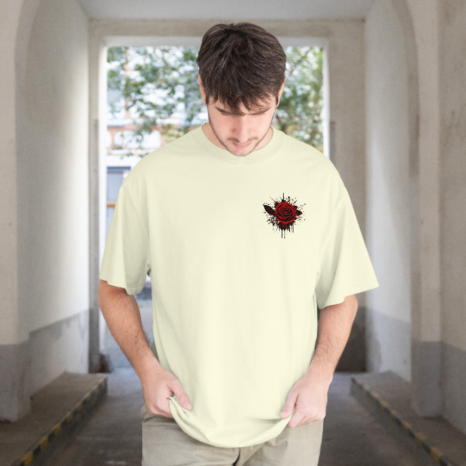 T-Shirt - Bloody Rose - Oversized Fit - Minimal