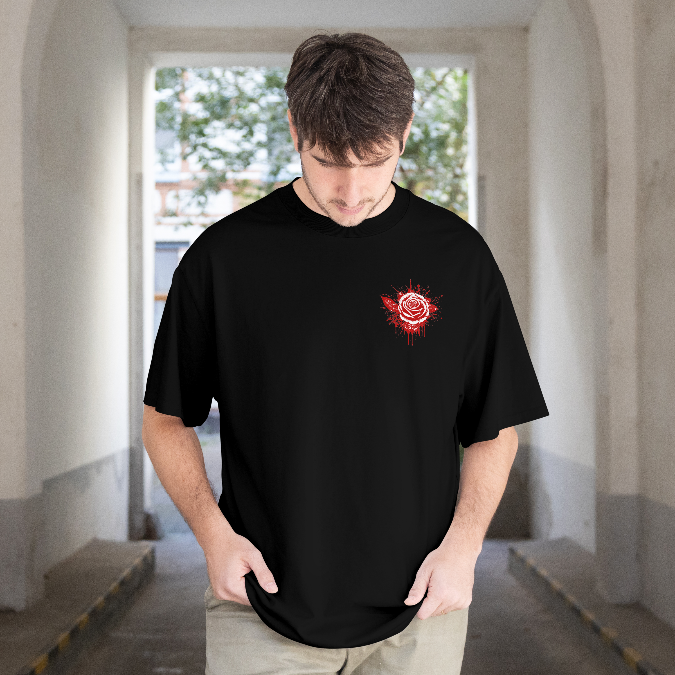 T-Shirt - Bloody Rose - Oversized Fit - Minimal