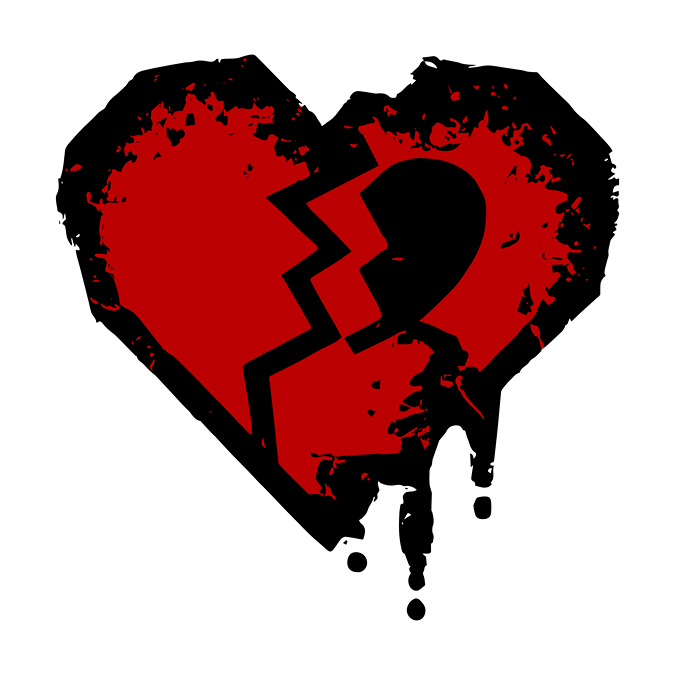 T-Shirt - Bloody Heart - Oversized Fit - Minimal