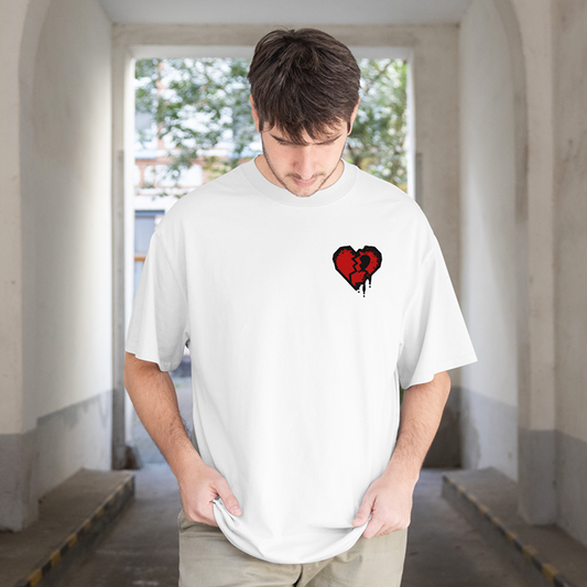 T-Shirt - Bloody Heart - Oversized Fit - Minimal