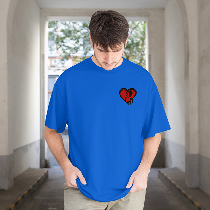 T-Shirt - Bloody Heart - Oversized Fit - Minimal