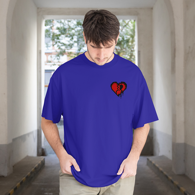 T-Shirt - Bloody Heart - Oversized Fit - Minimal