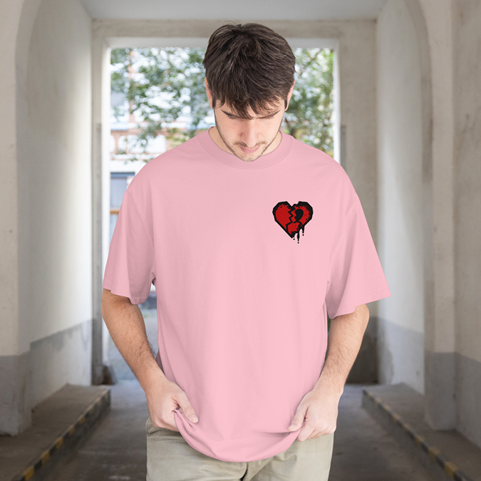 T-Shirt - Bloody Heart - Oversized Fit - Minimal