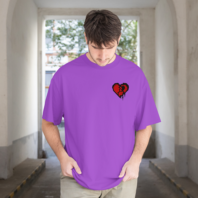 T-Shirt - Bloody Heart - Oversized Fit - Minimal