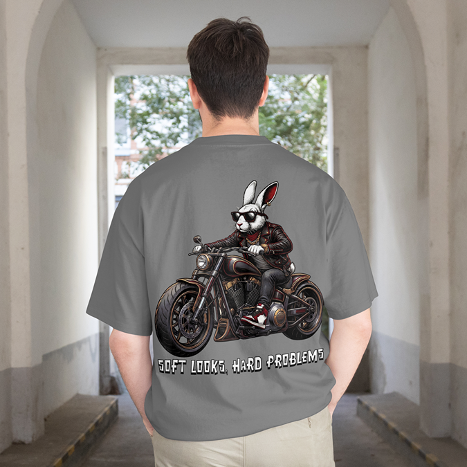 T-Shirt - Mr. Rab-Hit On Bike - Oversized Fit