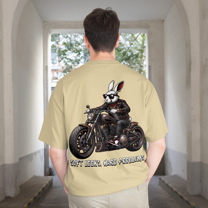 T-Shirt - Mr. Rab-Hit On Bike - Oversized Fit